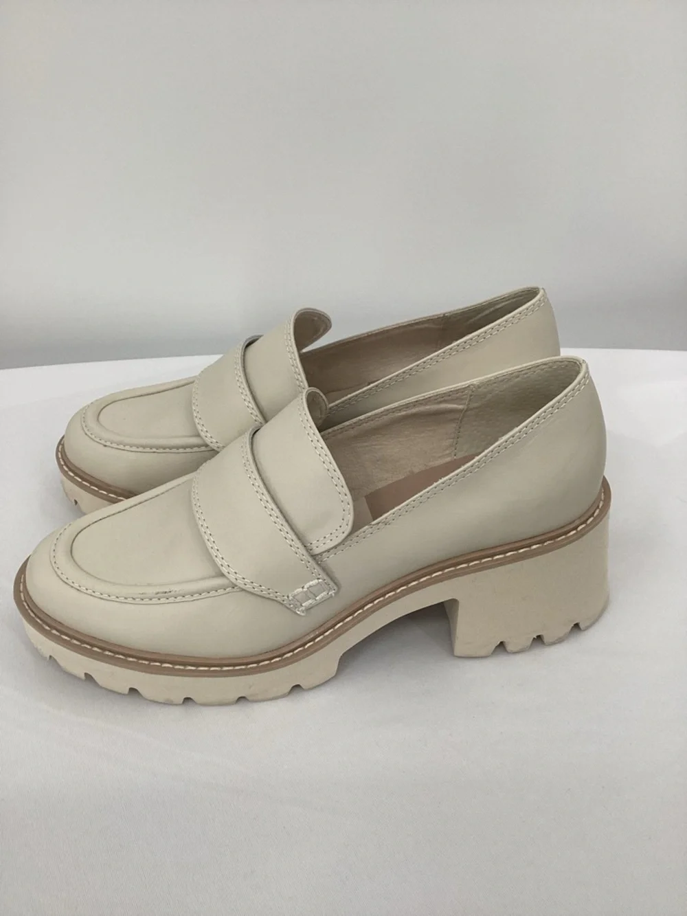 Dolce Vita Halona Lug-Sole Cream Platform Loafer
